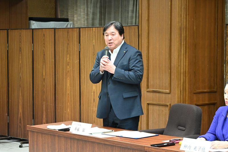 江戸川電力株式会社 設立発起人会で挨拶する区長