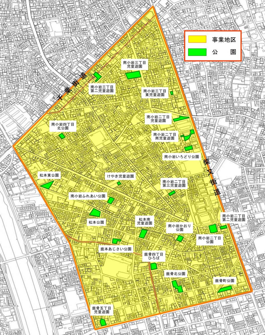 南小岩南部東松本付近地区図