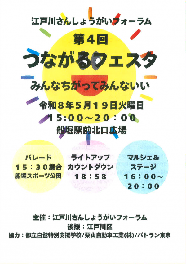 第4回つながるフェスタ～みんなちがってみんないい～チラシ(表面）