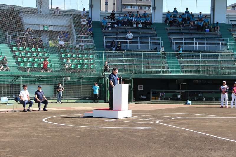 全日本女子軟式野球選手権大会開会式での区長挨拶