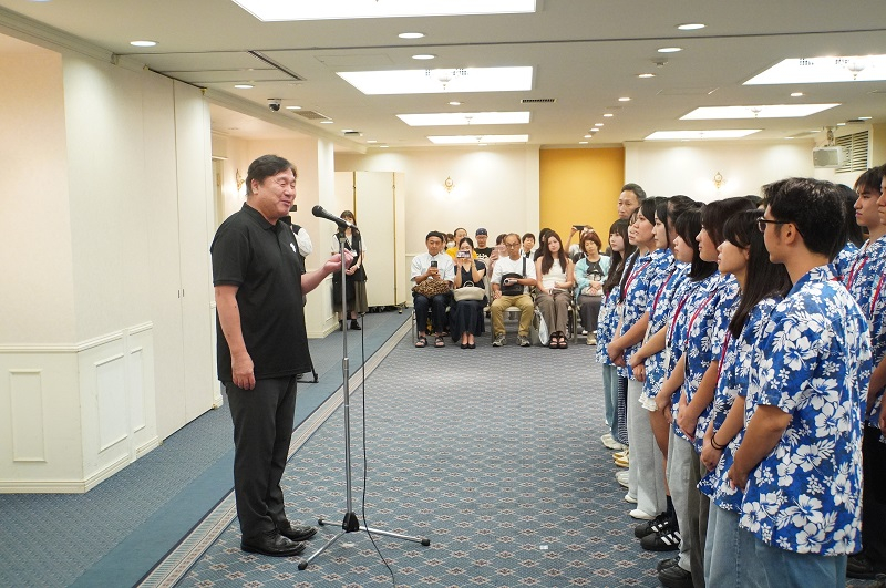 鈴木青少年の翼 出発式での区長挨拶