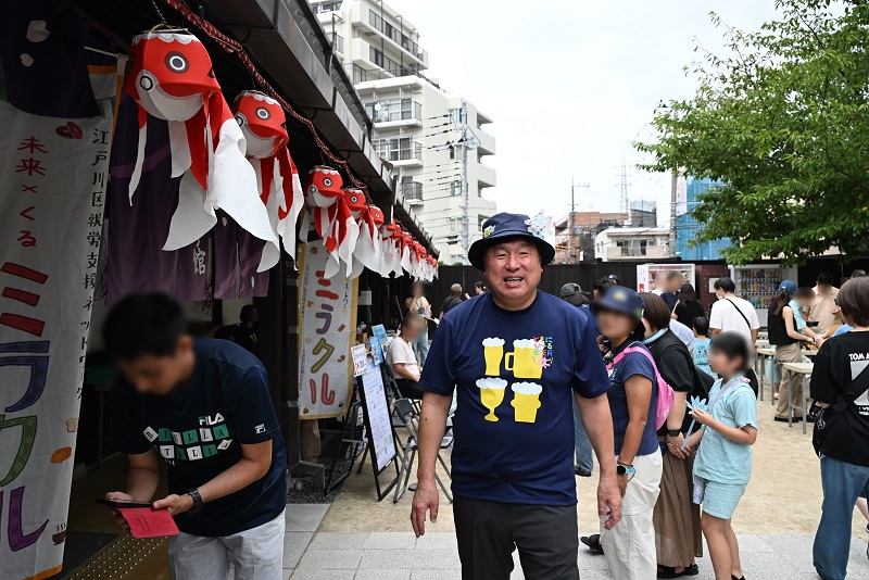 ともにびーるまつりに来場した区長