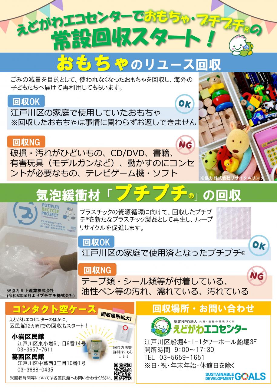 えどがわエコセンターで常設回収を行います