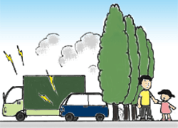 画像　街路樹による環境保護