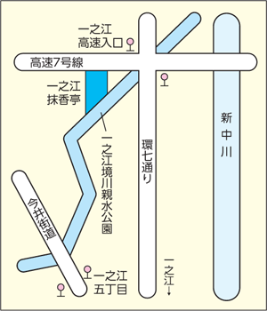 地図：一之江抹香亭