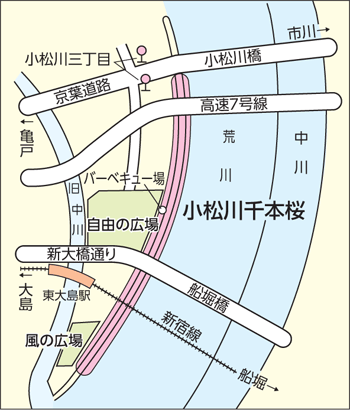 地図：小松川千本桜