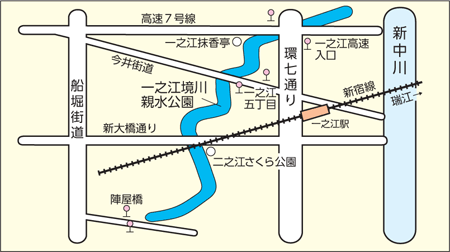 地図　一之江境川親水公園