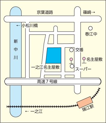 地図　一之江名主屋敷周辺図