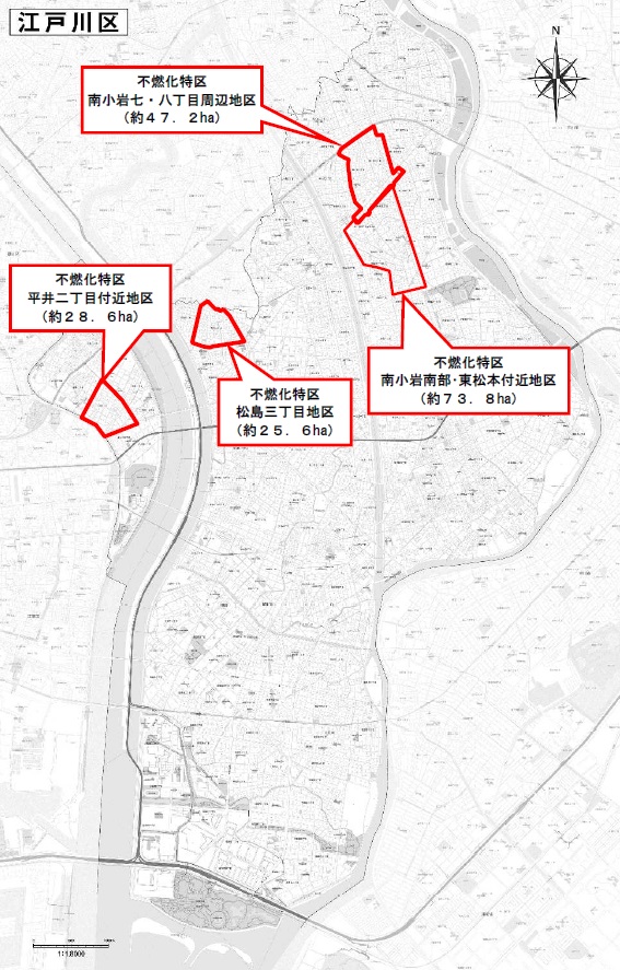 不燃化特区位置図