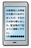 画像：偽ショートメッセージ（SMS）に注意！